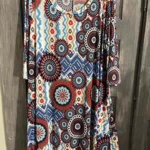 Colorful Geometric Pattern Dress with float oversized fit